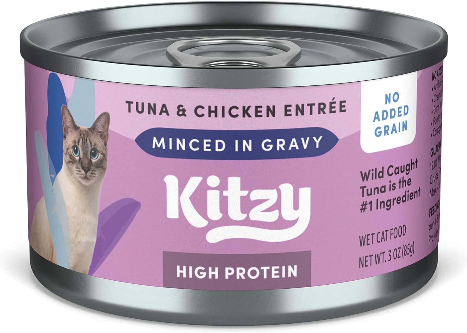 Amazon Brand - Kitzy High Protein, Grain Free Wet Cat Food, Wild Caught Tuna & Chicken in Gravy, 3 oz (Pack of 24)