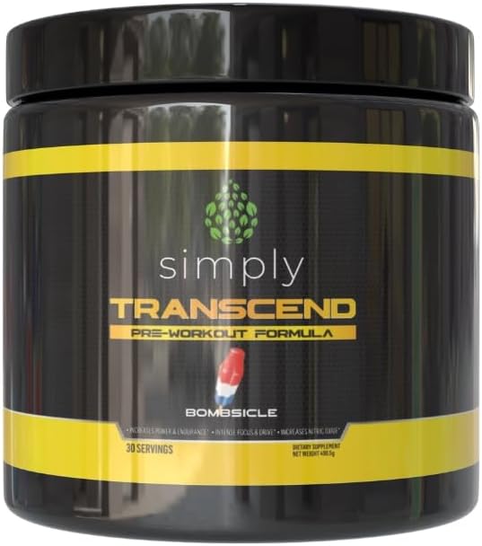 Transcend Pre-Workout with Creatine, Beta-Alanine, L-tyrosine, and Caffeine for Sustained Energy, Focus, and Amplified Performance Bombsicle, 30 Servings