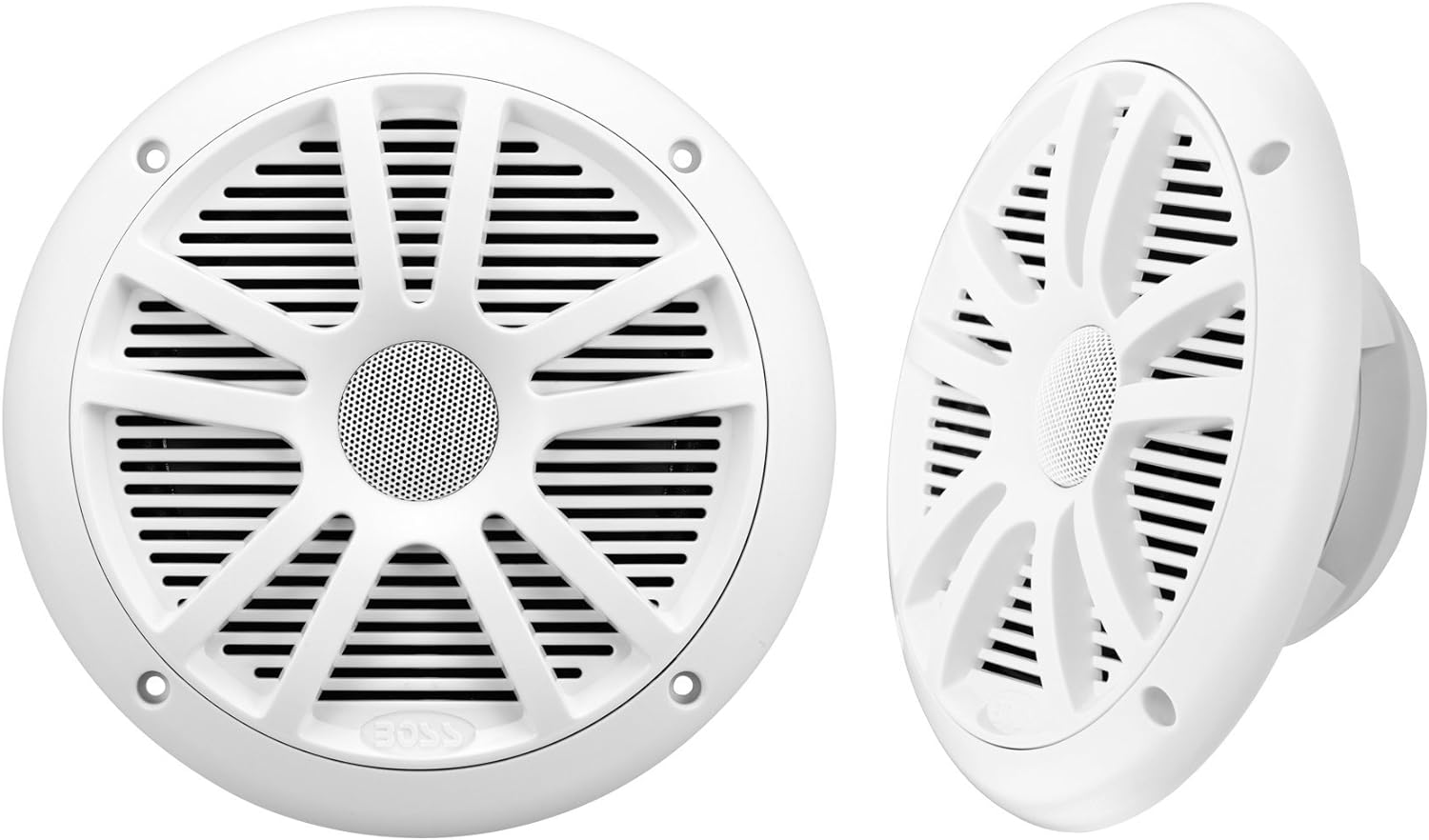 BOSS Audio Systems MR6W 6.5 inch Marine Boat Stereo Speakers - 180 Watts (per pair), Coaxial, 2 Way, Full Range, 4 Ohms, Weatherproof, Sold in Pairs