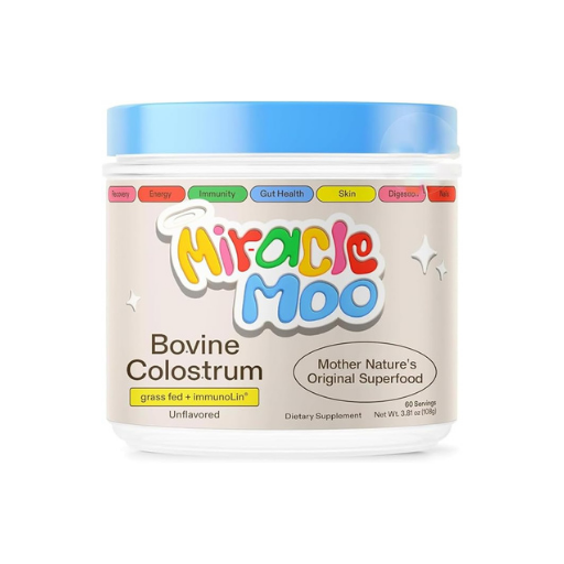 Miracle Moo Bovine Colostrum – Immune System Support, Unflavored, 60 Servings