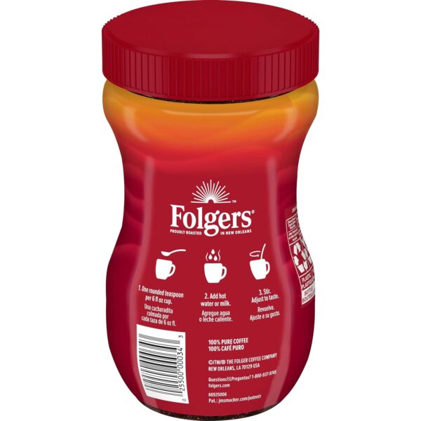 Folgers Classic Roast Instant Coffee, 8 Ounces - Image 2