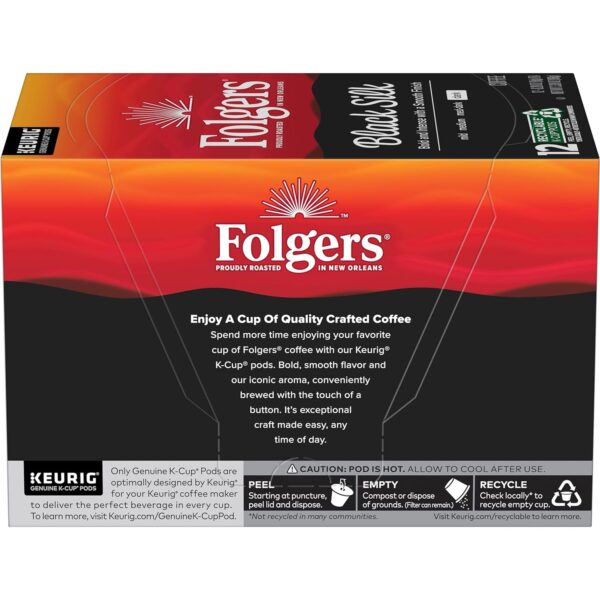 Folgers Black Silk Dark Roast Coffee, 72 Keurig K-Cup Pods - Image 2