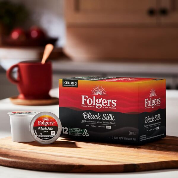 Folgers Black Silk Dark Roast Coffee, 72 Keurig K-Cup Pods - Image 4