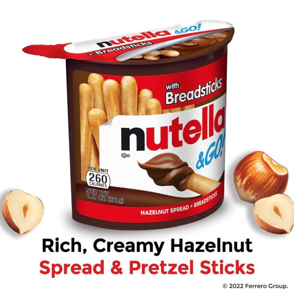 Nutella & GO! Bulk 24 Pack, Hazelnut And Cocoa Spread With Breadsticks, Snack Cups, 1.8 Oz Each - Image 2