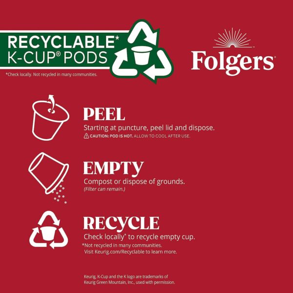 Folgers Classic Roast Medium Roast Coffee, 72 Keurig K-Cup Pods - Image 4