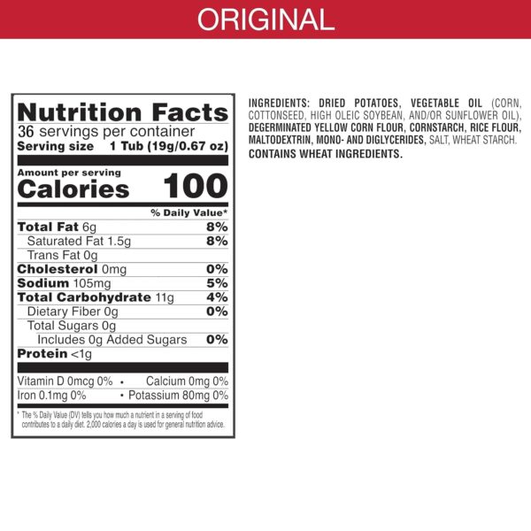 Pringles Potato Crisps Chips, Lunch Snacks, On-the-Go Snacks, Original (36 Cups) - Image 4