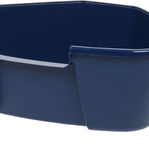 IRIS USA Large Open Top Corner Cat Litter Tray with Scoop, Sturdy Comfortable Easy to Clean Open Air Kitty Rabbit Litter Pan with Tall Walls, Navy