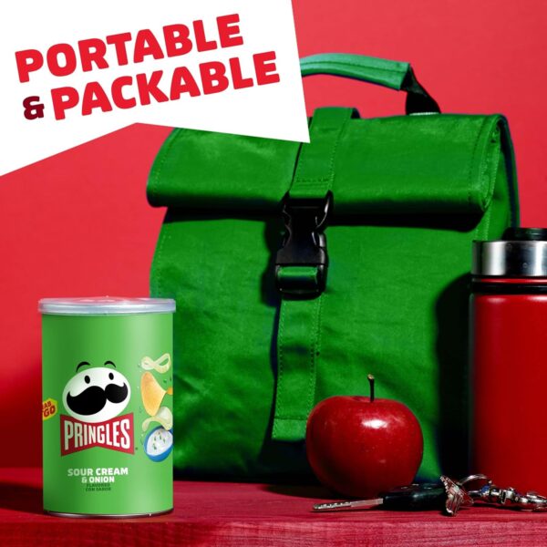 Pringles Potato Crisps Chips, Lunch Snacks, Office and Kids Snacks, Grab N' Go, Sour Cream and Onion, 2.5 Oz (Pack of 12) - Image 4