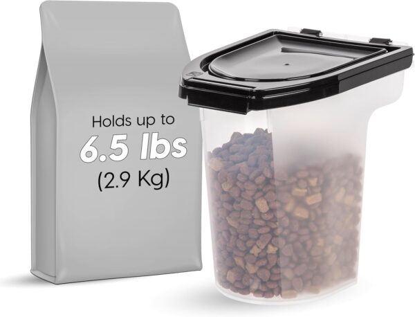 IRIS USA 6.5 Lbs / 8 Qt WeatherPro Airtight Pet Food Storage Container/Treat Box for Dog Cat and Bird Food, Keep Fresh, Translucent Body, Easy Clean Up, BPA free, Clear/Black