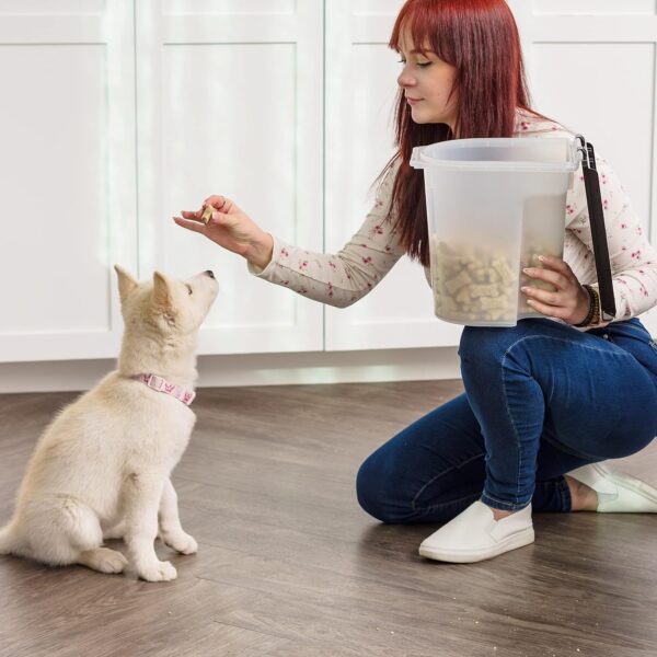 IRIS USA 6.5 Lbs / 8 Qt WeatherPro Airtight Pet Food Storage Container/Treat Box for Dog Cat and Bird Food, Keep Fresh, Translucent Body, Easy Clean Up, BPA free, Clear/Black - Image 3