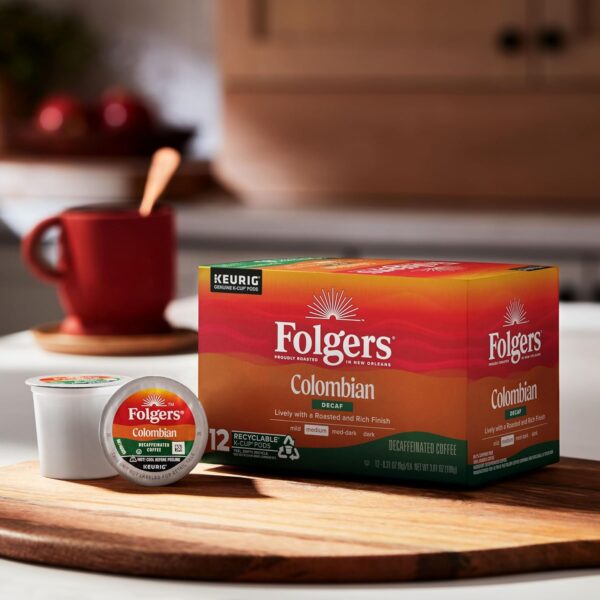 Folgers Colombian Decaf Medium Roast Coffee, 72 Keurig K-Cup Pods - Image 2