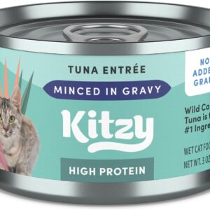 Amazon Brand - Kitzy High Protein, Grain Free Wet Cat Food, Wild Caught Tuna in Gravy, 3 oz (Pack of 24)