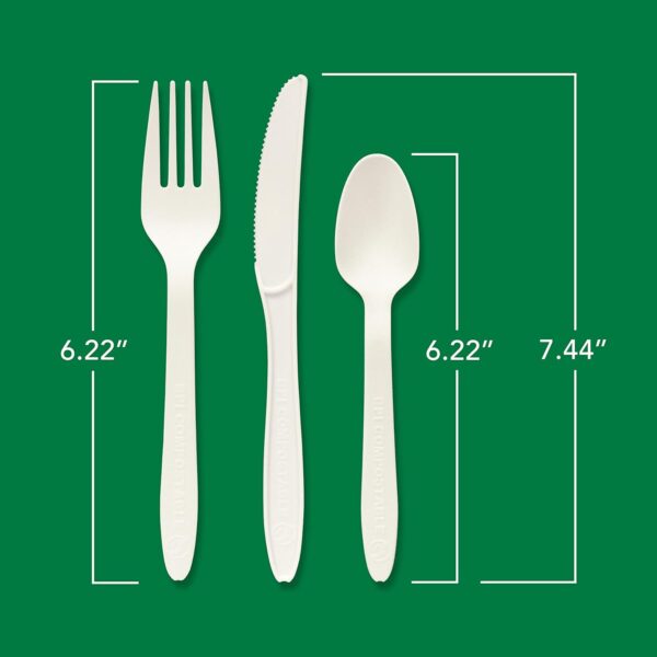 Hefty ECOSAVE Heavy Duty Assorted Cutlery, White, 24 Count, Pack of 8 - Image 2