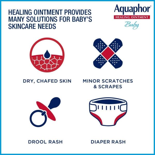 Aquaphor Baby Healing Ointment Advanced Therapy Skin Protectant, Dry Skin and Diaper Rash Ointment, 14 Oz Jar - Image 3