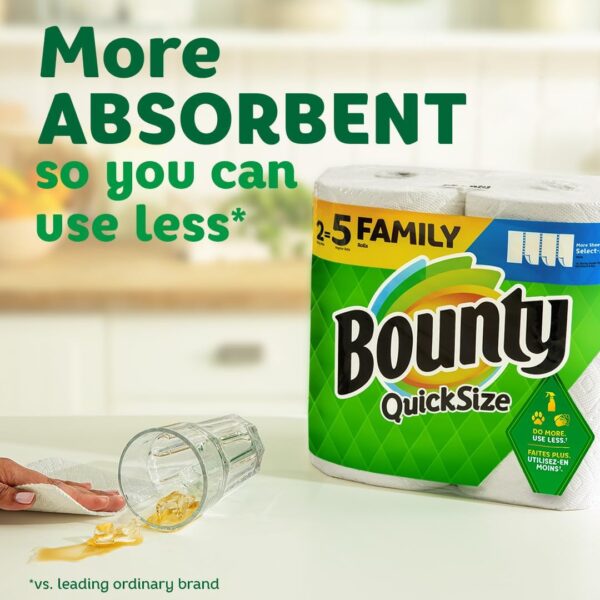 Bounty Quick Size Paper Towels, White, 8 Family Rolls = 20 Regular Rolls - Image 4