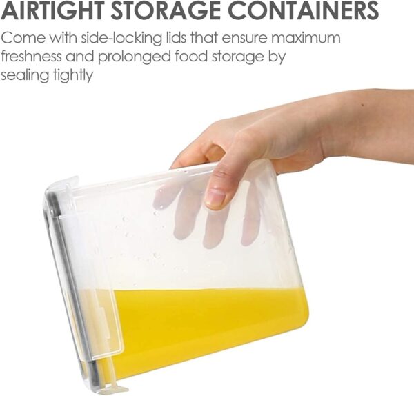 Vtopmart Airtight Food Storage Containers with Lids, 24 pcs Plastic Kitchen and Pantry Organization Canisters for Cereal, Dry Food, Flour and Sugar, BPA Free, Includes 24 Labels - Image 4