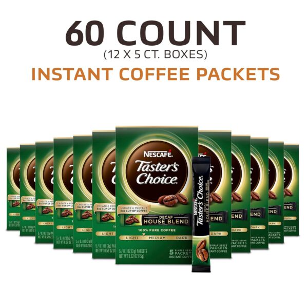 Nescafe Taster's Choice Decaf Instant Coffee, House Blend, 0.52 Ounce (Pack of 12) - Image 2