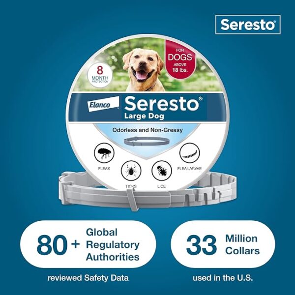 Seresto Large Dog Vet-Recommended Flea & Tick Treatment & Prevention Collar for Dogs Over 18 lbs. | 2-Pack - Image 3