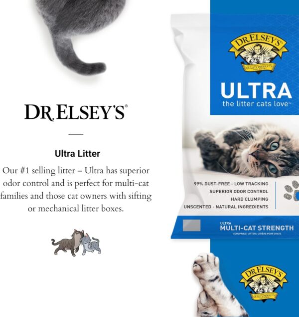 Dr. Elsey’s Premium Clumping Cat Litter - Ultra - 99.9% Dust-Free, Low Tracking, Hard Clumping, Superior Odor Control, Unscented & Natural Ingredients - Image 2