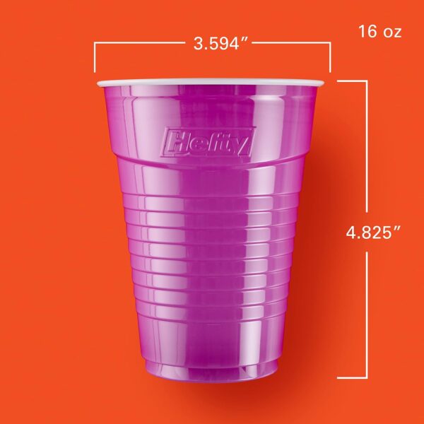 Hefty Party On Disposable Plastic Cups, Assorted, 16 Ounce, 100 Count - Image 4