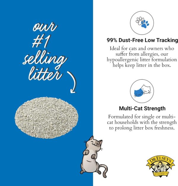 Dr. Elsey’s Premium Clumping Cat Litter - Ultra - 99.9% Dust-Free, Low Tracking, Hard Clumping, Superior Odor Control, Unscented & Natural Ingredients - Image 4
