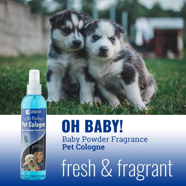 Oh Baby Pet Cologne & Deodorizer Spray, Soft Baby Powder Scent, Neutralizes Odors, Shines Coat & Fur, For Dogs & Cats - Image 2