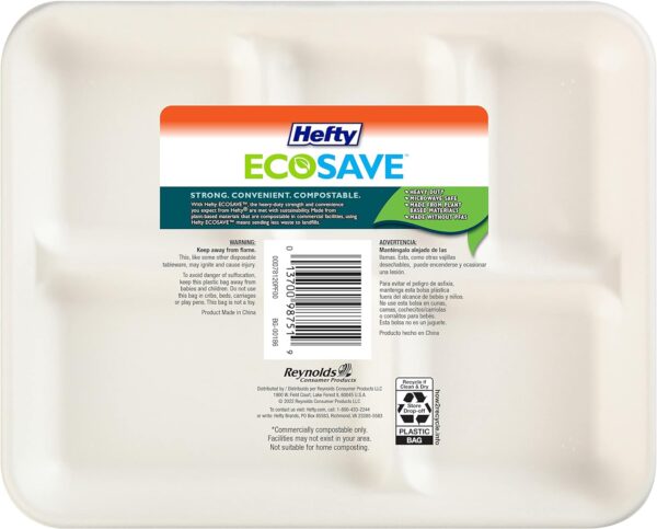 Hefty ECOSAVE 100% Compostable 5-Compartment Paper Trays, 12 Count - Image 2