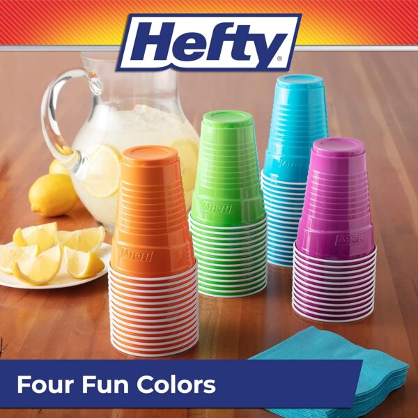 Hefty Party On Disposable Plastic Cups, Assorted, 16 Ounce, 100 Count - Image 2