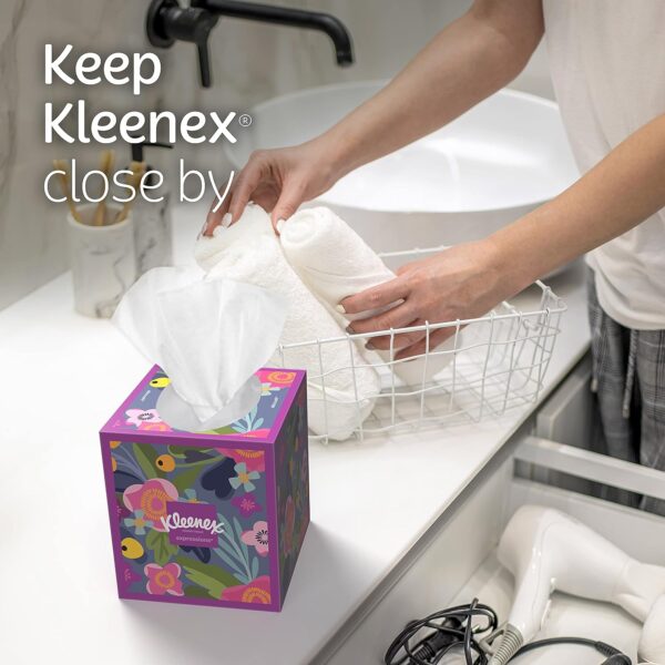 Kleenex Expressions Ultra Soft Facial Tissues, 18 Cube Boxes, 60 Tissues per Box, 3-Ply (1,080 Total Tissues), Packaging May Vary - Image 4