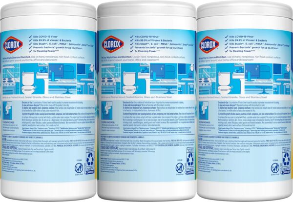 Clorox Disinfecting Wipes Value Pack, Household Essentials, 75 Count (Pack of 3)(Package May Vary) - Image 2