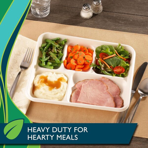 Hefty ECOSAVE 100% Compostable 5-Compartment Paper Trays, 12 Count - Image 4