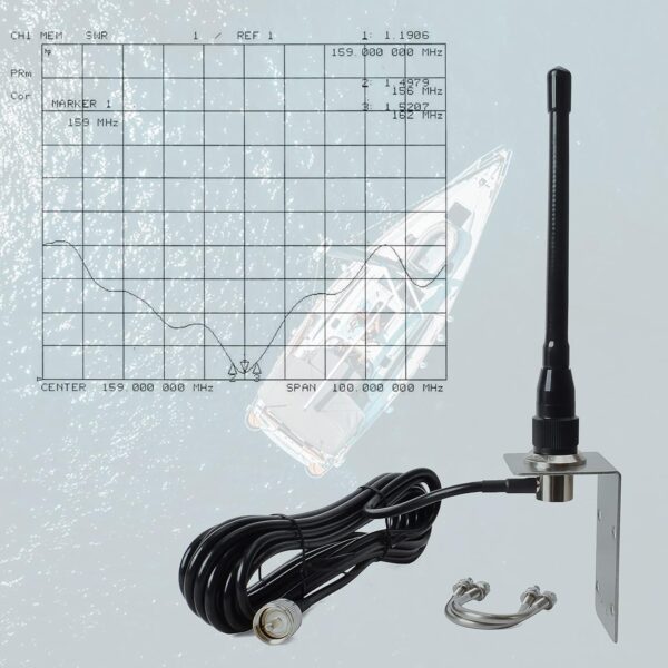 HYS VHF Marine Antenna Low-Profile 156-163Mhz Antennas W/16.4ft(5m) RG58 Low Loss Premium Coaxial Cable with PL259 - Image 5
