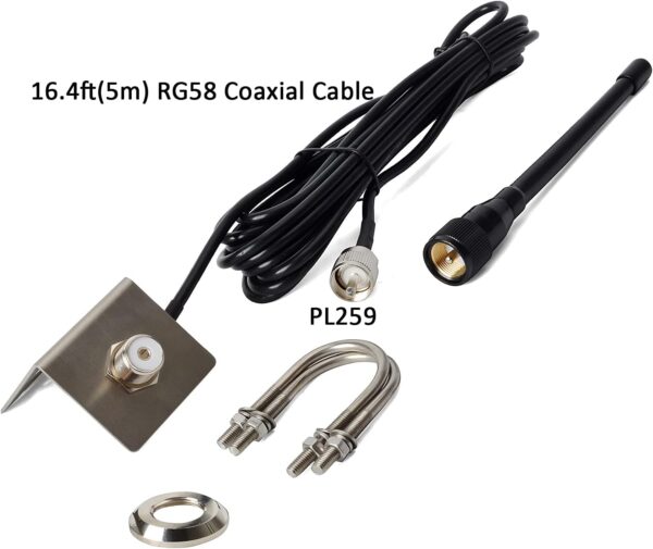 HYS VHF Marine Antenna Low-Profile 156-163Mhz Antennas W/16.4ft(5m) RG58 Low Loss Premium Coaxial Cable with PL259 - Image 6