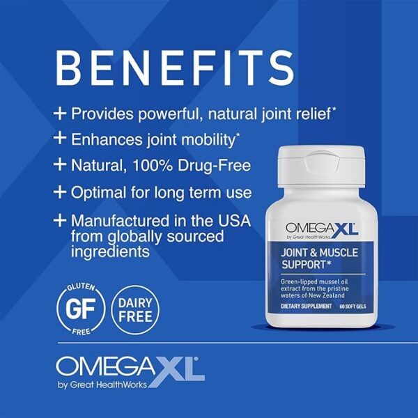OmegaXL Joint Support Supplement - Natural Muscle Support, Green Lipped Mussel Oil, Soft Gel Pills, Drug-Free, 300 Count - Image 3