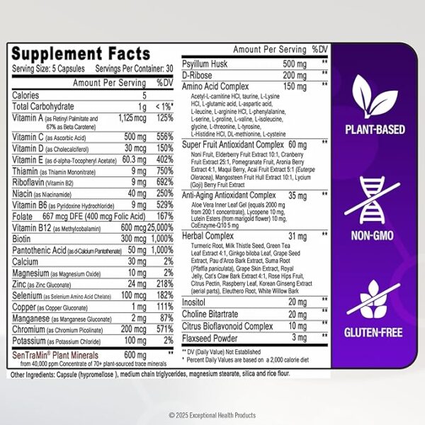 Immuno150 Immune Support Supplement, 150 Vegetable Capsules - Immunity Boost Packed with 70 Trace Minerals, 13 Essential Vitamins, Antioxidants, Herbs & Amino Acids - Immune System Booster for Adults - Image 5