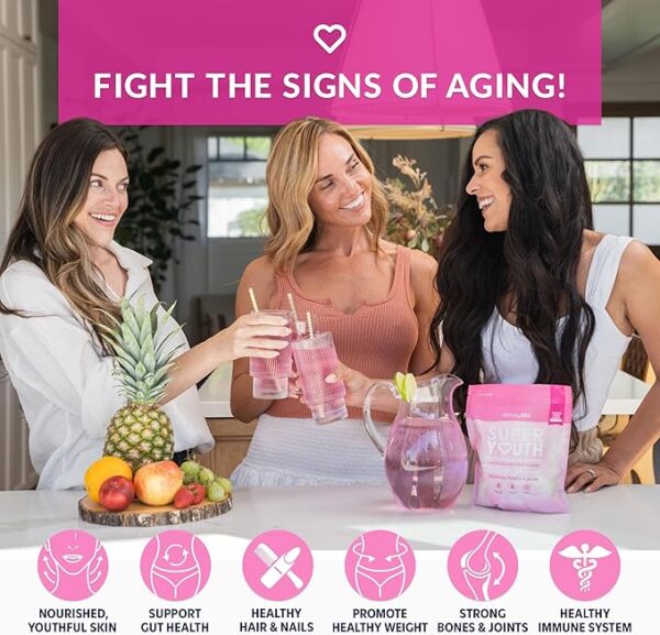 SkinnyFit - Super Youth, Tropical Punch (30 Servings) - Multi Collagen Peptides Powder - Probiotics, Fiber, Hyaluronic Acid - Collagen for Women - Non GMO, Gluten Free, Sugar Free - Beauty & Self Care - Image 3