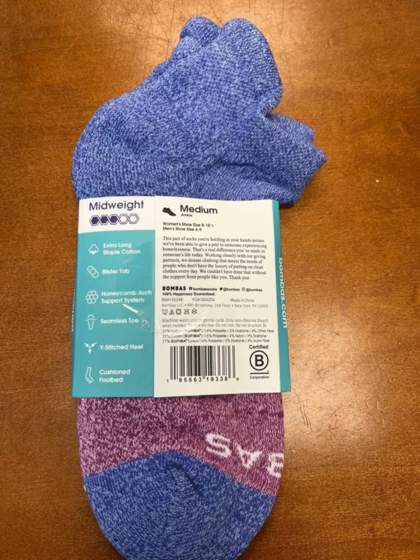 Bombas Women's Ankle Socks (Violet/Fuchsia, Medium) [2 PAIRS] - Image 2